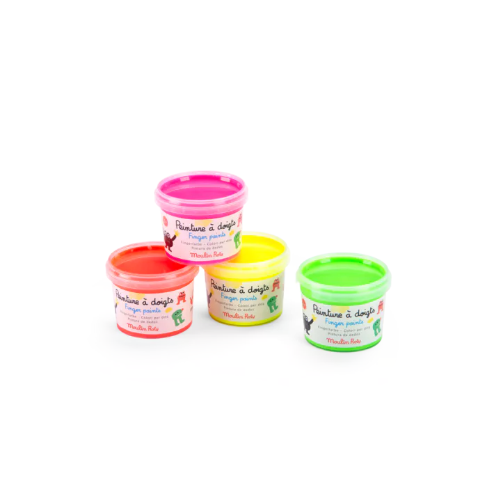 4 pots de peinture à doigts fluo - Jouet