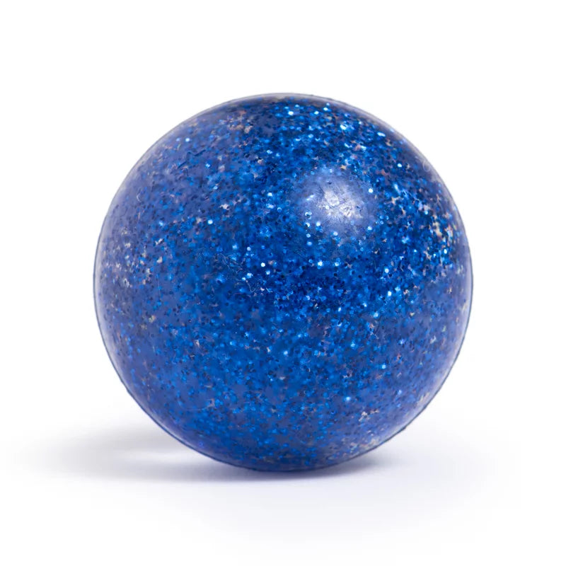 Springball Maus mit Glitzer 42mm - Blau