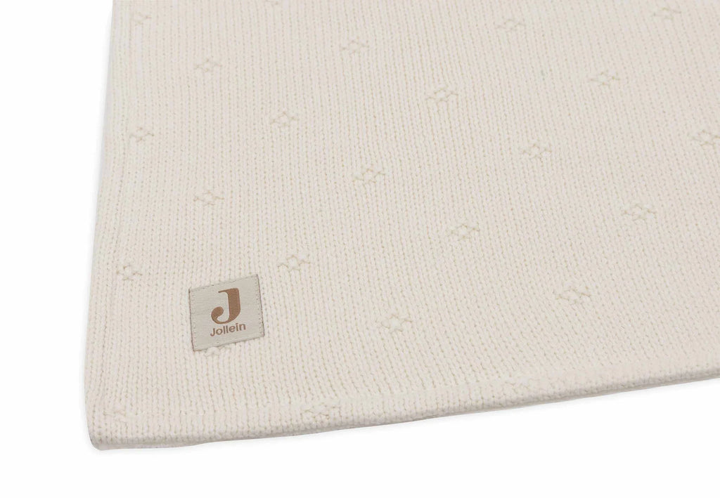 Decke Wiege 75x100cm Cosy Knit - Ivory/Velvet