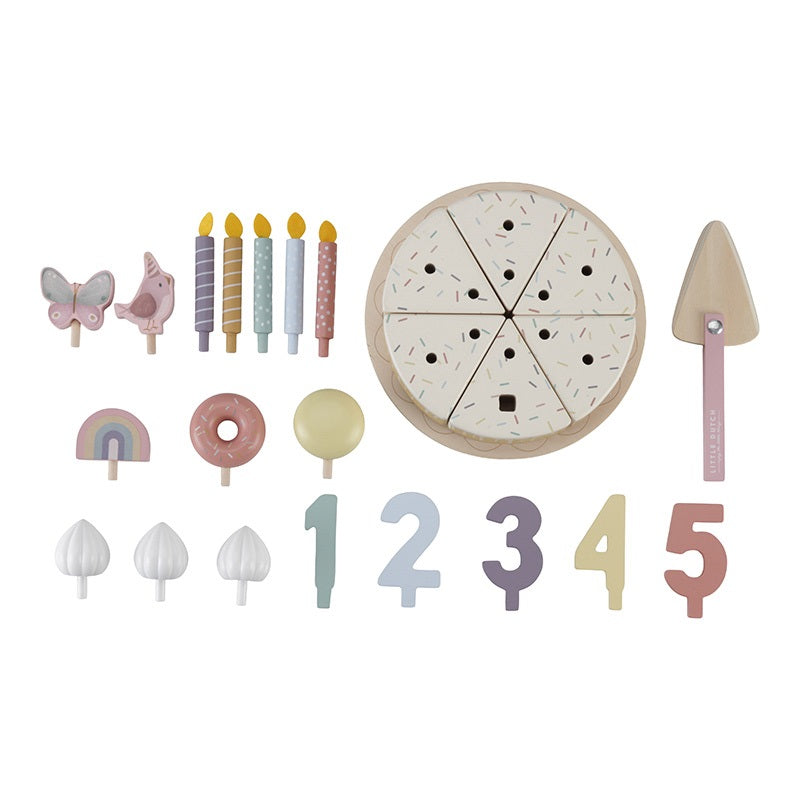 Geburtstagskuchen aus Holz Pink - 26 - parts Toys