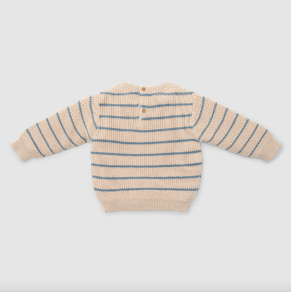 Strickpullover Ice Blue Stripe (Größen 74-104) - T-Shirt