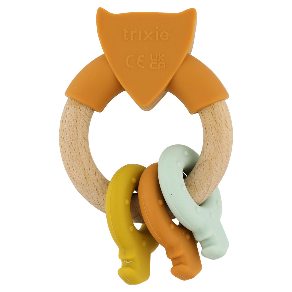 Silicone and wood activity ring - Mr. Fox