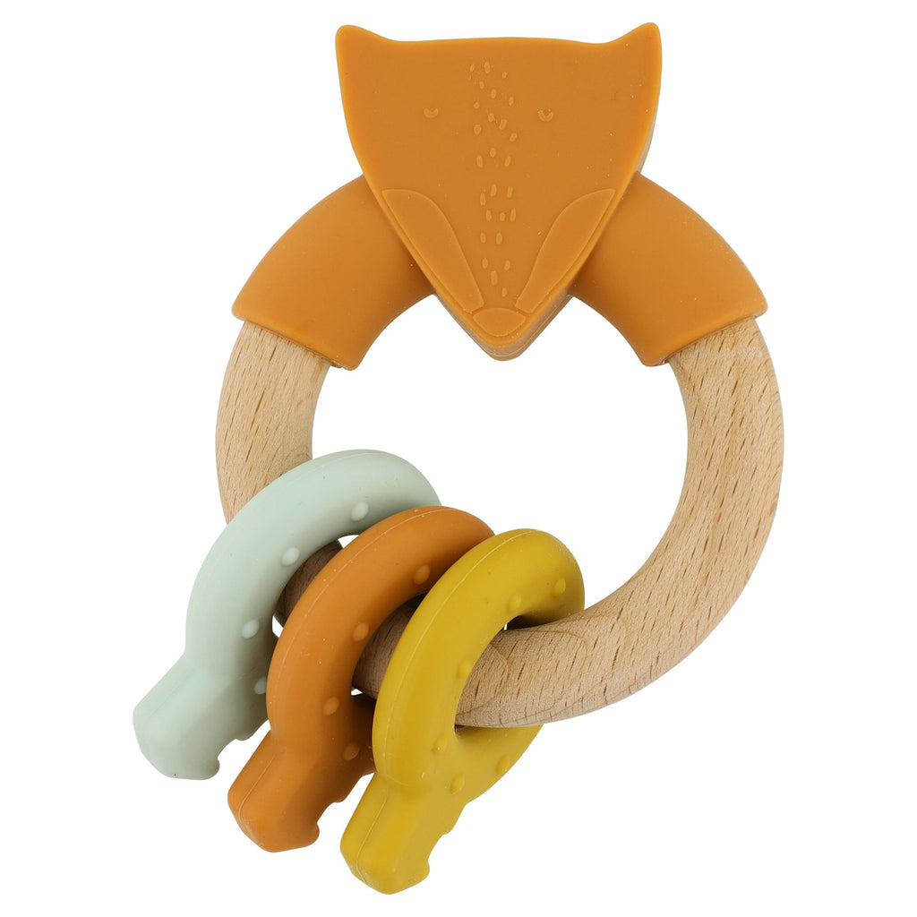 Silicone and wood activity ring - Mr. Fox