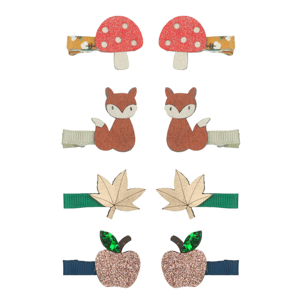 Hair clips - Autumn forest mini clips