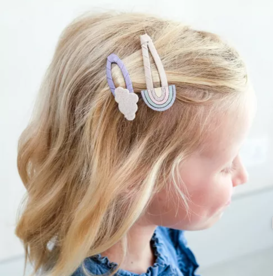 Hair clips - rainbow and cloud - Accessories