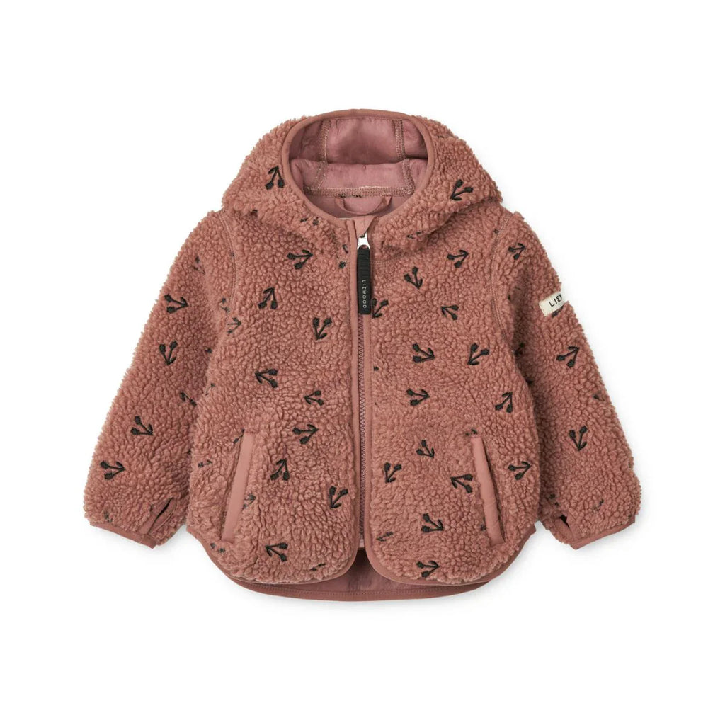 Mara fleece with ears - Cherries - jacket