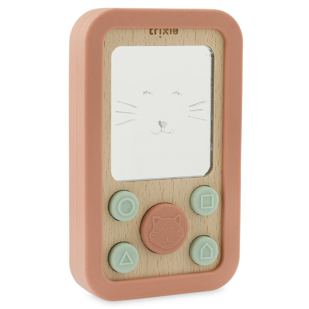 Silicone and wood telephone - Mrs. Cat