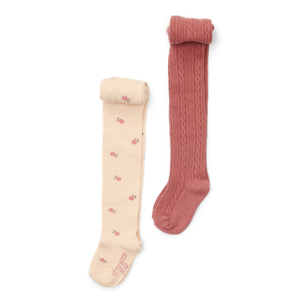 2-pack Collants Sand/Warm Rose (tailles 74-104)