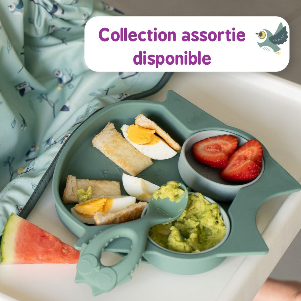 Assiette et Pots en Silicone - hibou