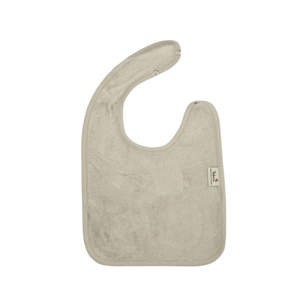 Bavoir avec pression en bambou liste #384745 - Feather grey