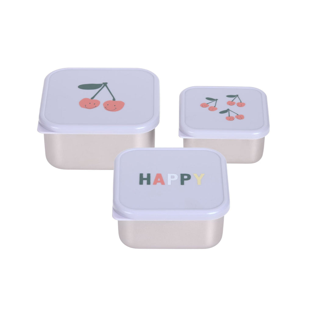 Snackboxen für Kinder (3er-Set) - Happy Fruits Cerise