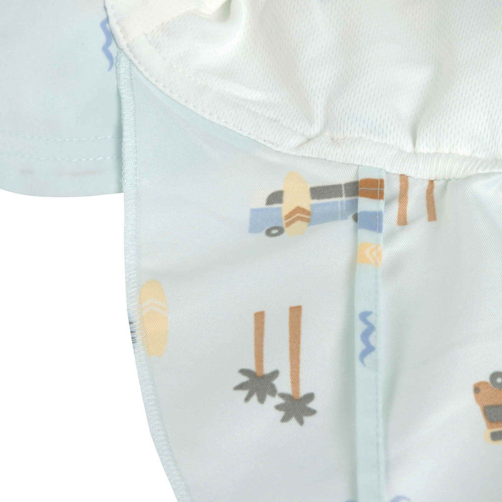 Baby-UV-Hut & Nackenschutz - Camper/Schaumgrün