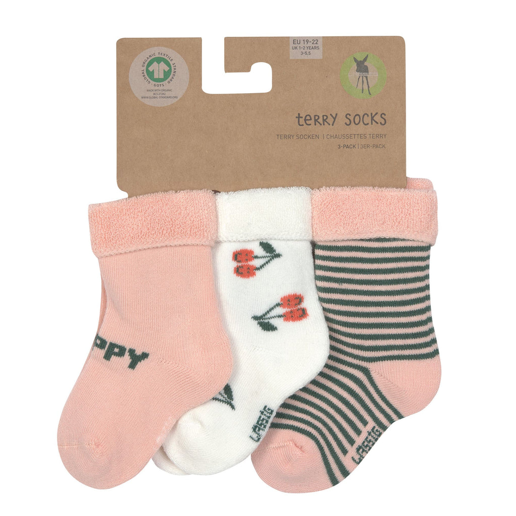 Socken (3 Stck.) - Little Gang Kirsche rosa (Größen