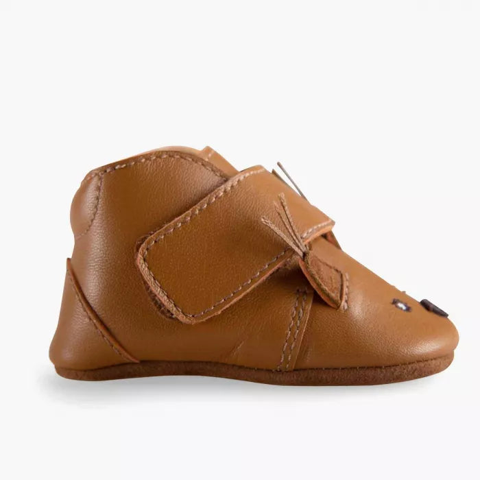 Chaussons cuir écureuil camel - Chaussons