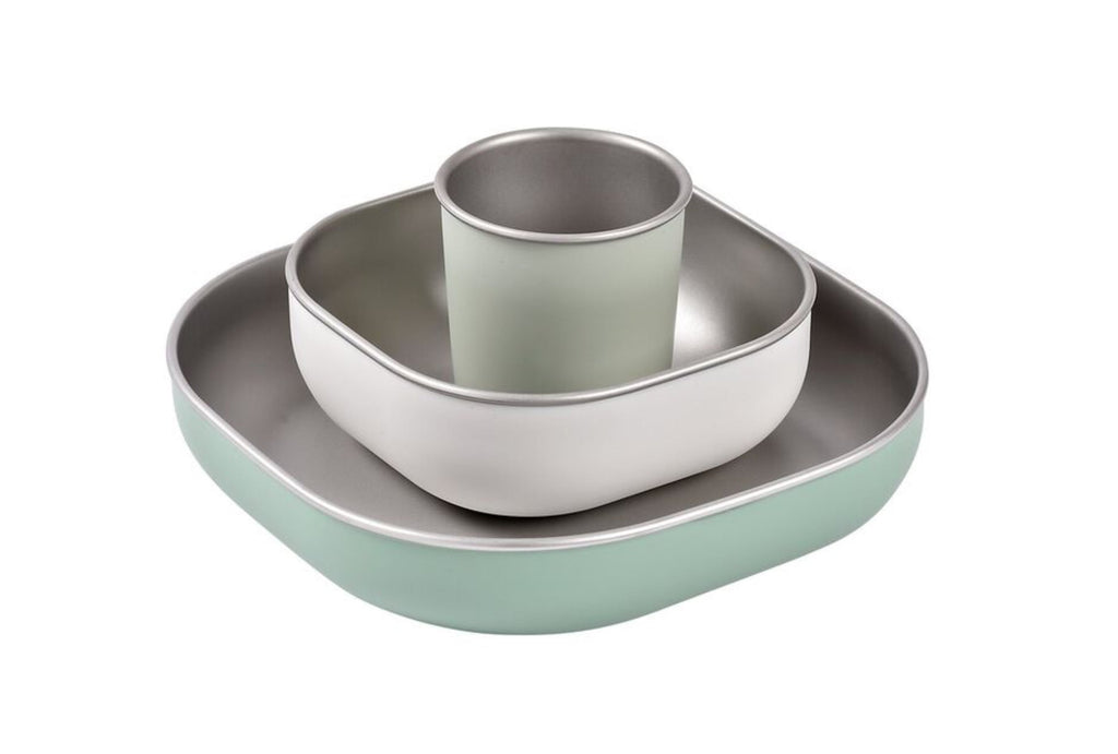 Coffret repas inox - vert sauge