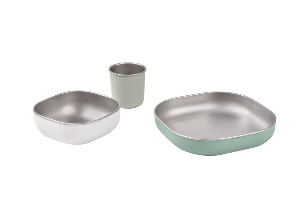 Coffret repas inox - vert sauge