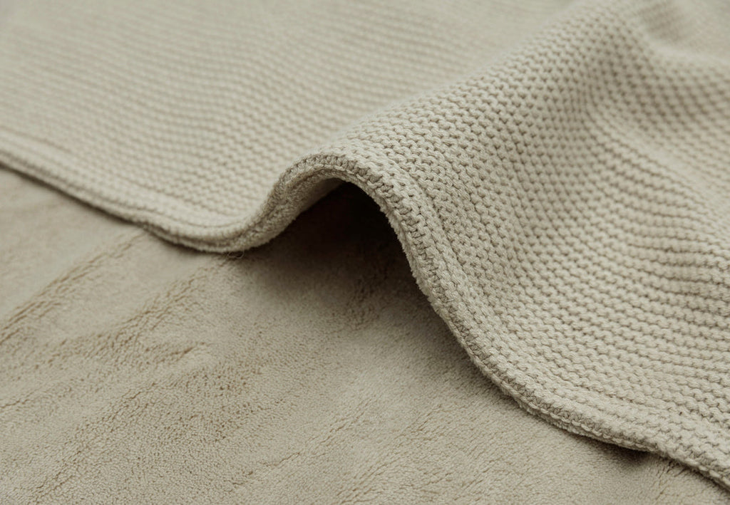 Kinderbettdecke 75 x 100 cm Basic Knit – Olivgrün/Fleece