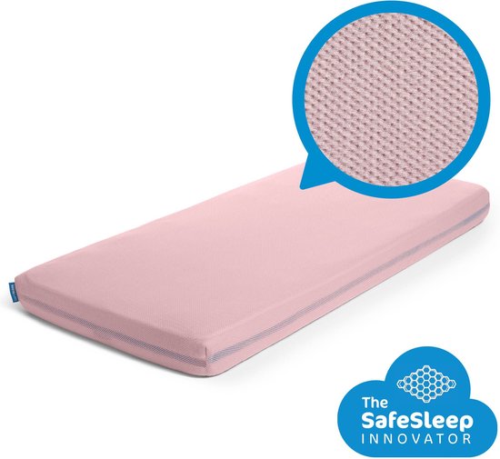 Drap-housse AeroSleep® SafeSleep - 60x120cm - rose - drap