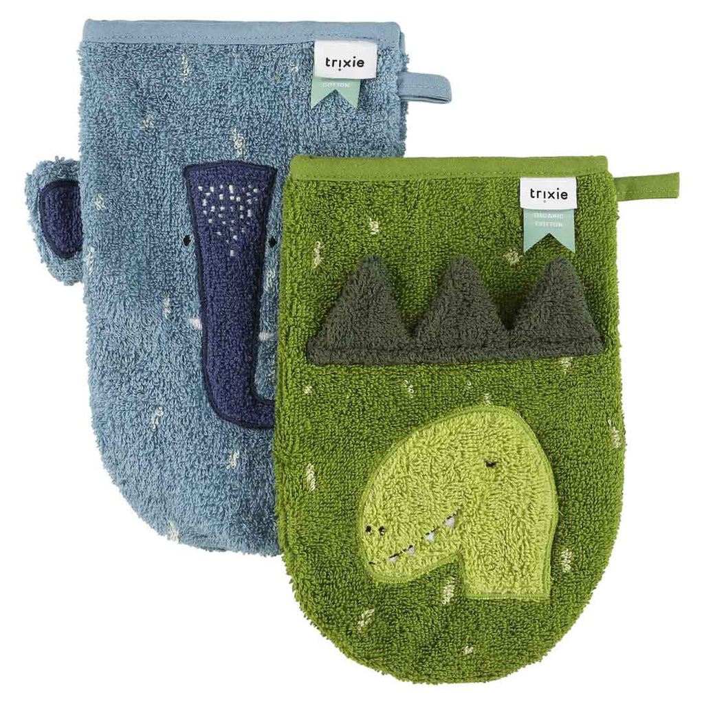 Gant de toilette 2-pack (divers coloris) - Dino/ Mrs.