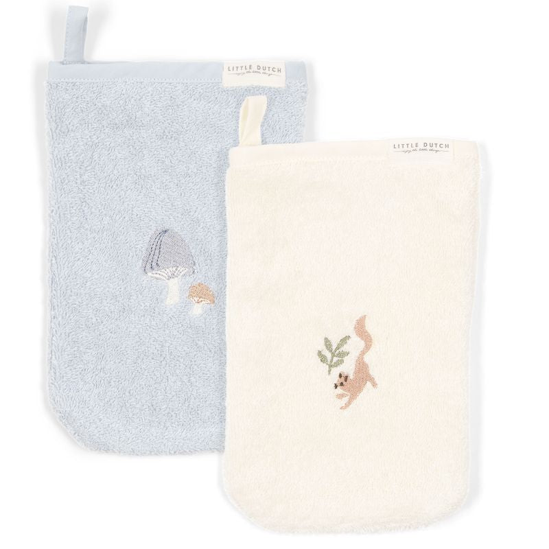 Gants de toilette brodée Lot Forest Friends - Gant