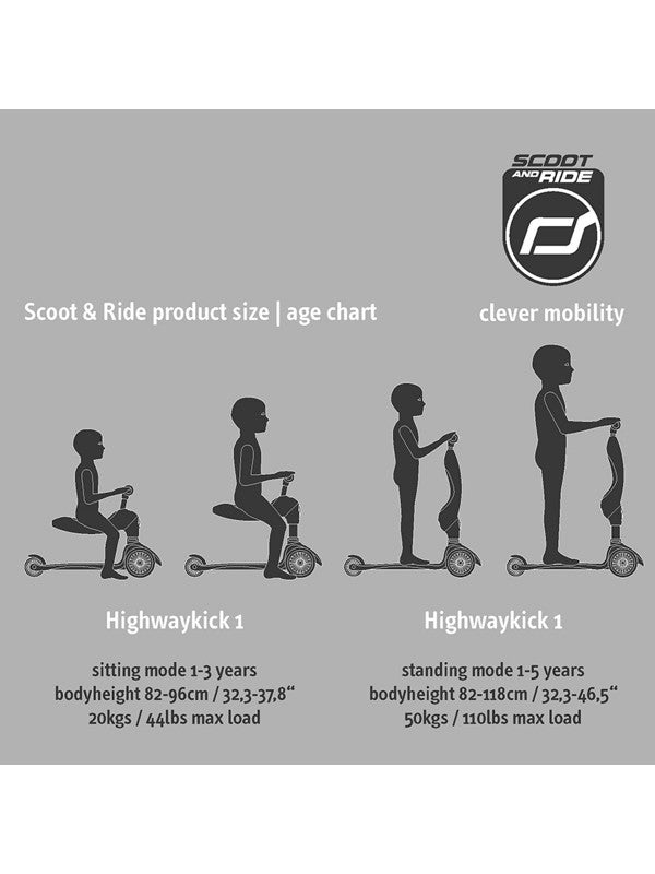 SCOOTER ET RIDE - HIGHWAYKICK 1 - ASH - Ash - Toys