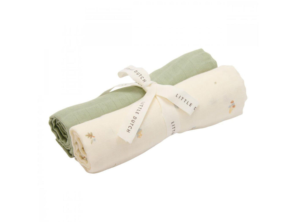 Langes Swaddles mousseline 70 x 70 - Forest Treasures Sage