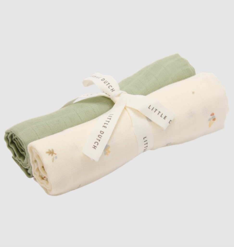 Langes Swaddles mousseline 70 x 70 - Forest Treasures Sage