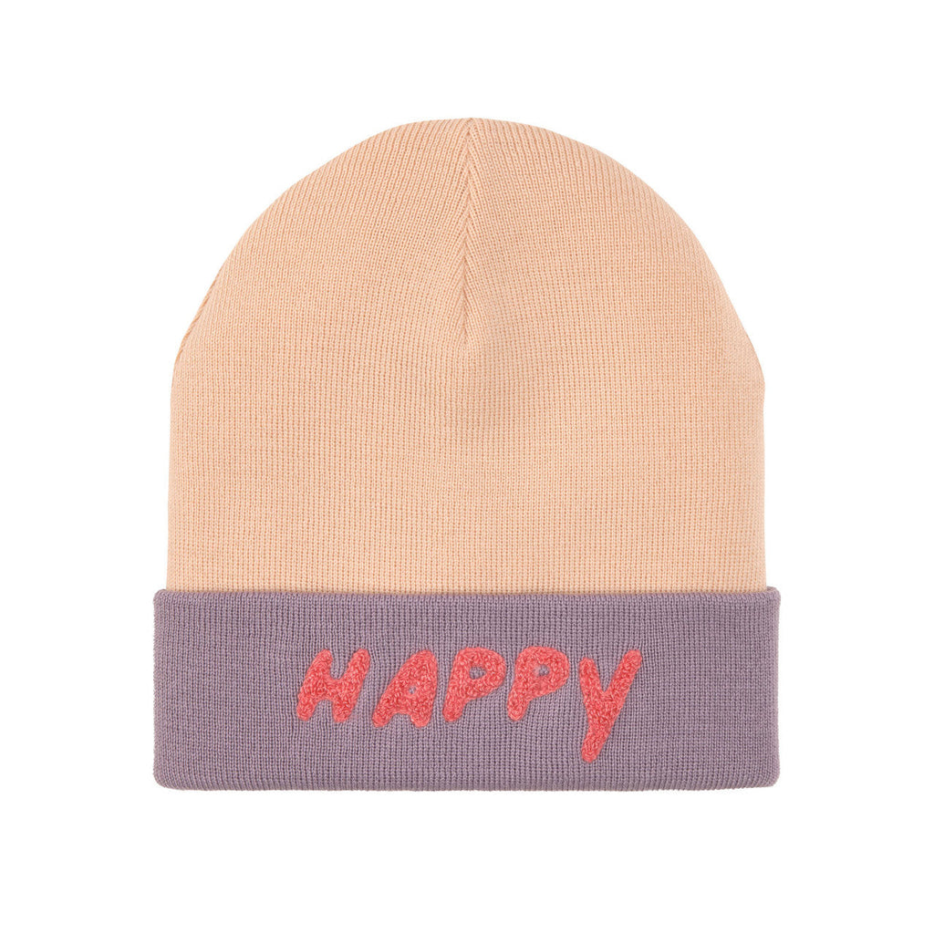 Merino Beanie - Bonnet Little Gang Happy light rose/lilac