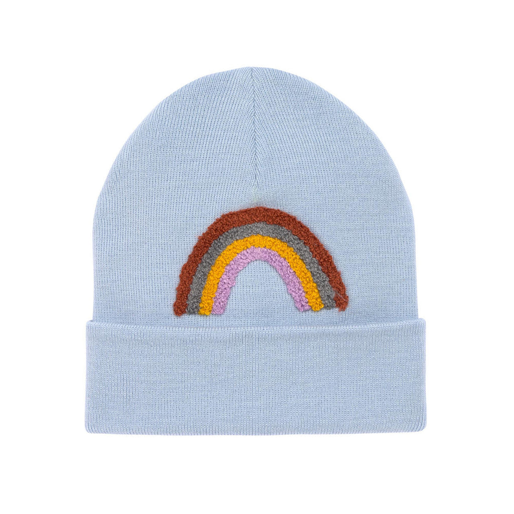 Merino Beanie - Little Gang Rainbow Mütze hellblau