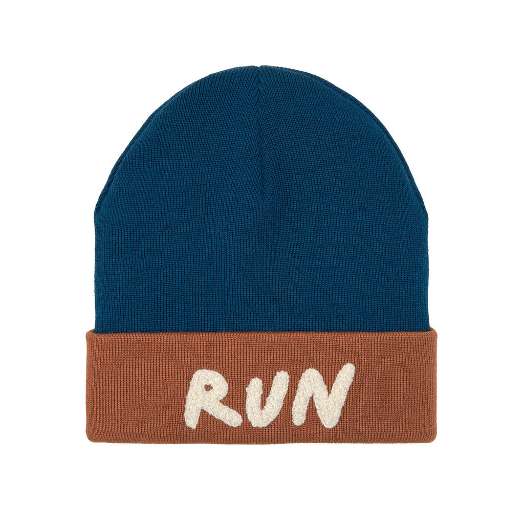 Merino Beanie - Little Gang Run braun/blaue Mütze (verschiedene