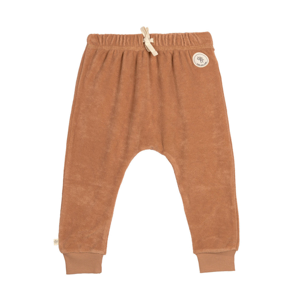 Pantalon en tissu éponge 62/68 - enfants caramel - Pantalon