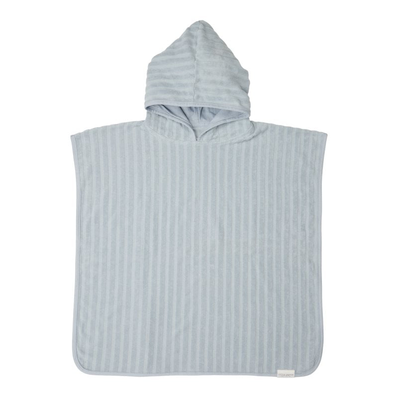 Strandponcho aus Jacquard-Frottee – Blau – Poncho