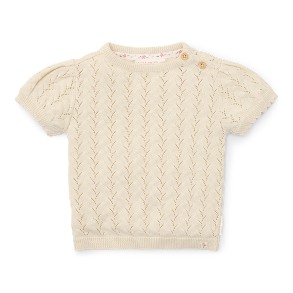 Pull tricoté manches courtes Creme (tailles 74-104) - Blouse