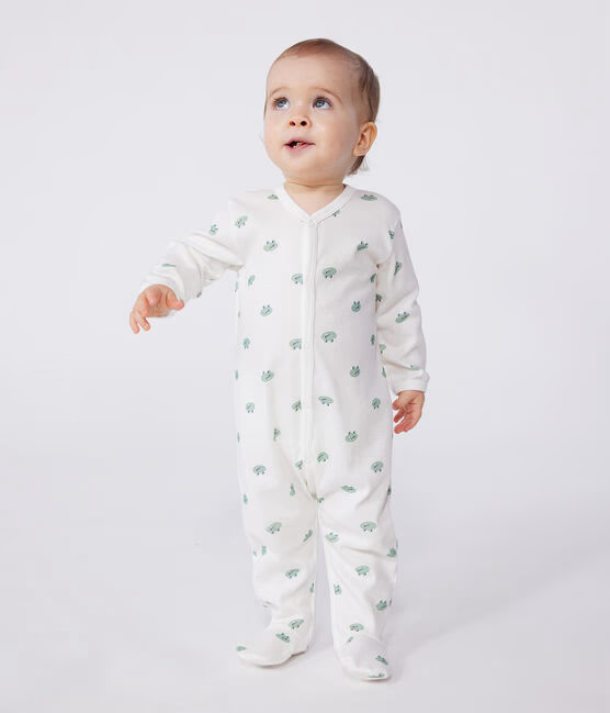 Pyjama bébé en coton grenouilles - marshmallow/multico