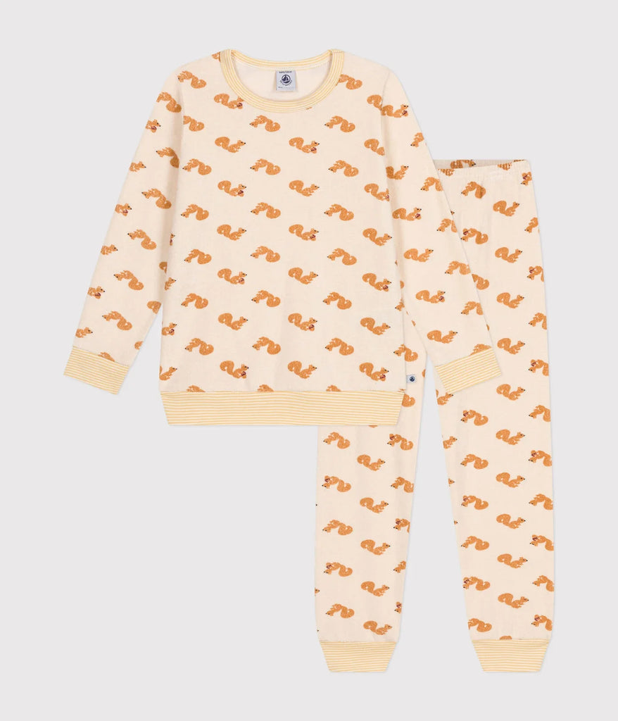 Frottee-Pyjama mit Eichhörnchen-Print (verschiedene Größen)