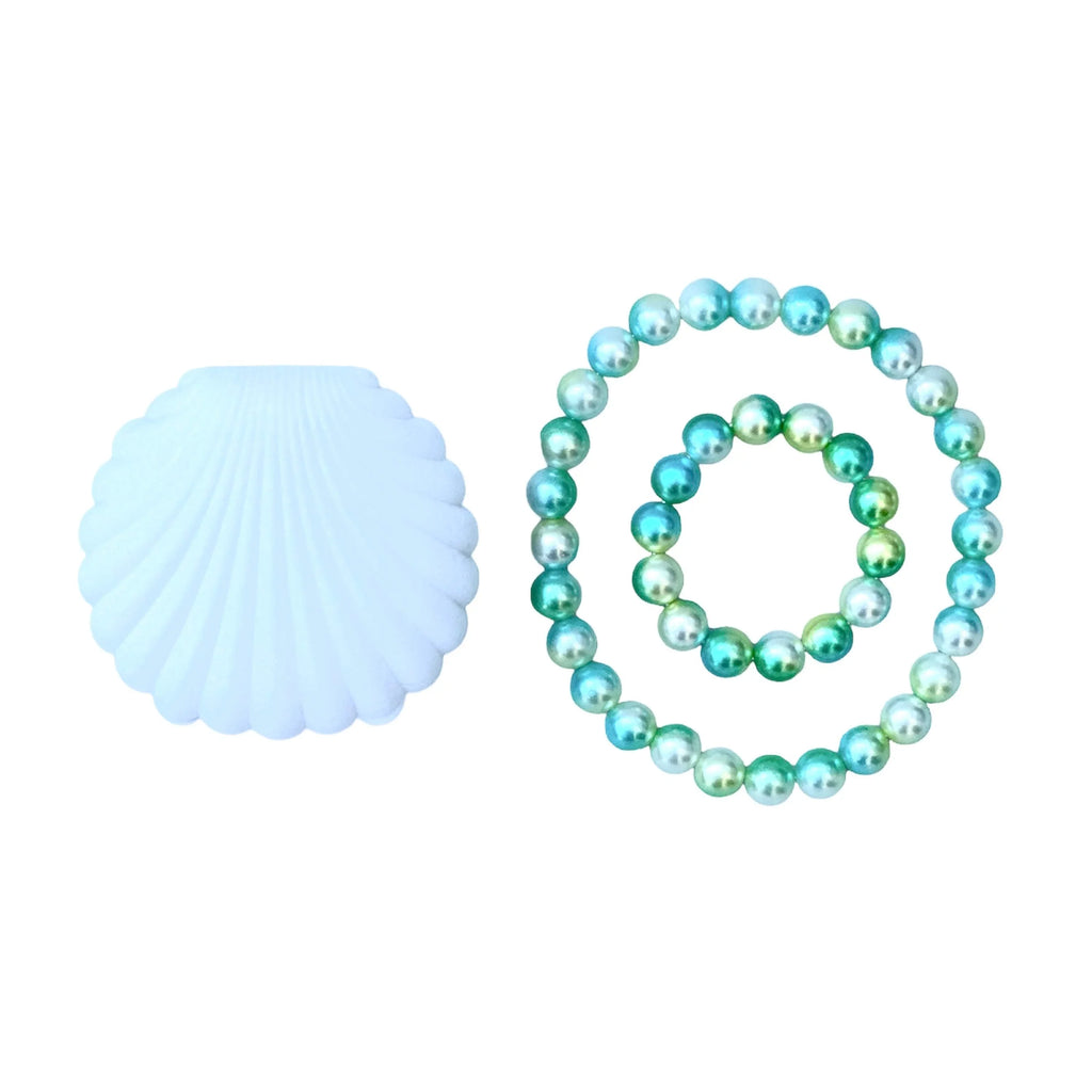 Set coquillage bijoux perles – Vert