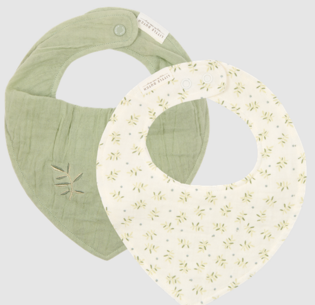 Set de 2 Bandanas mousseline - Blueberry leaves & Sage