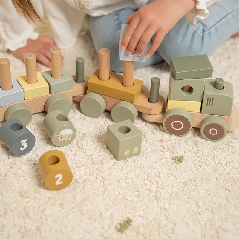 Train à Blocs Tracteur Little Farm - jouet d’activité