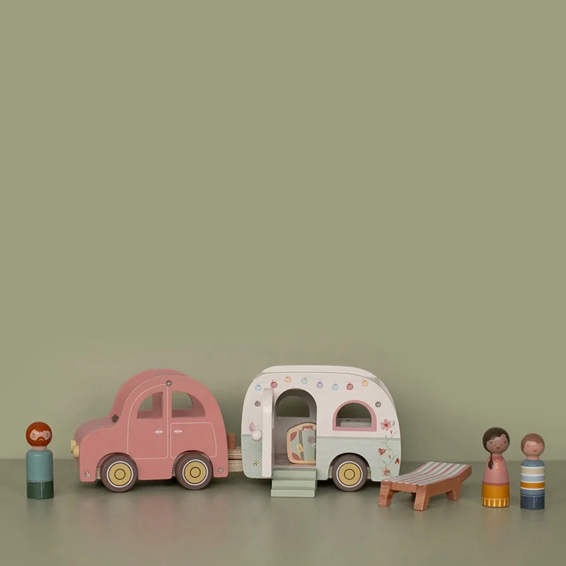 Voiture Jouets avec caravane - Jouets en bois